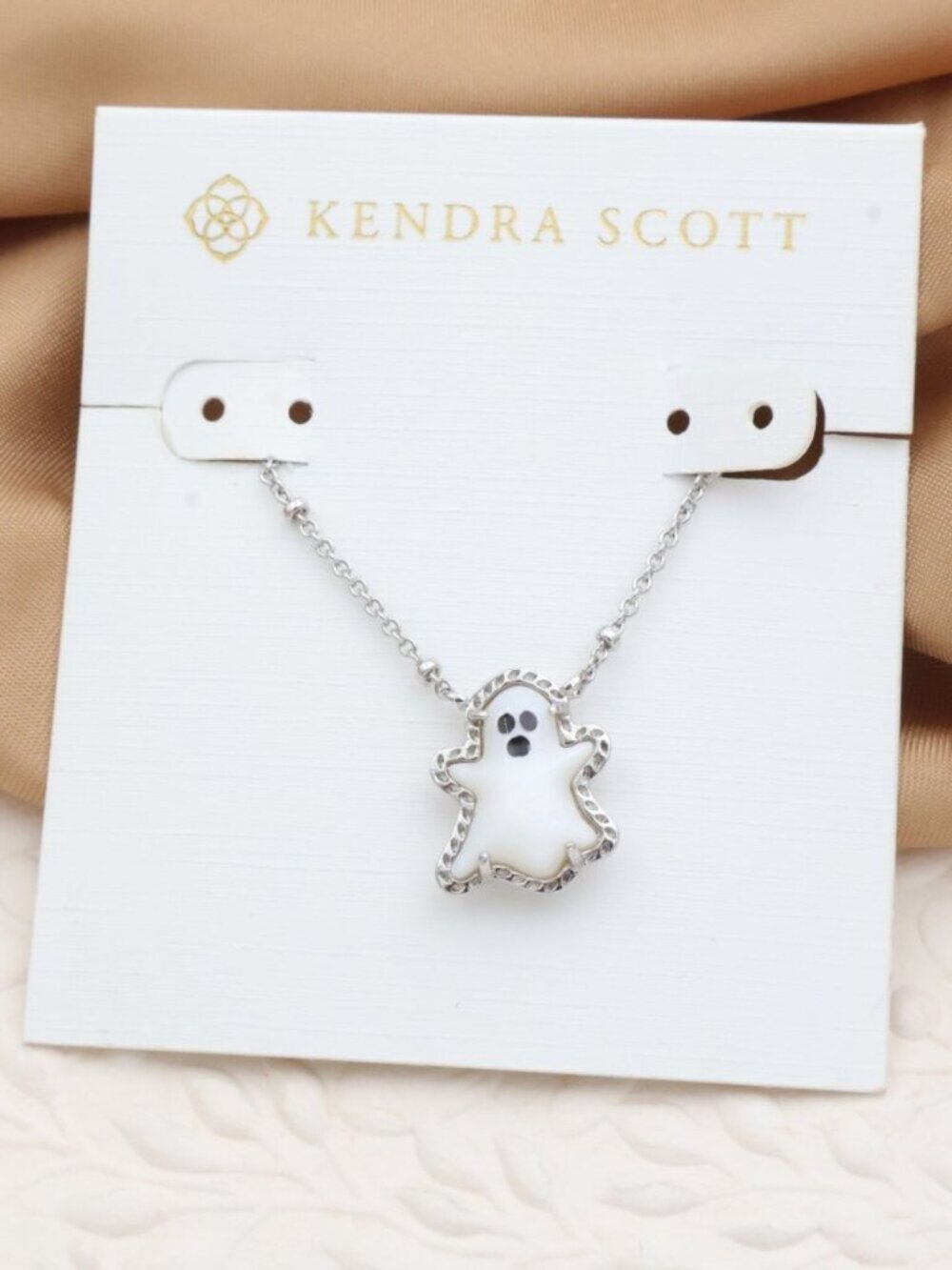 Kendra Scott Ghost Silver Mother-of-Pearl Pendant Necklace